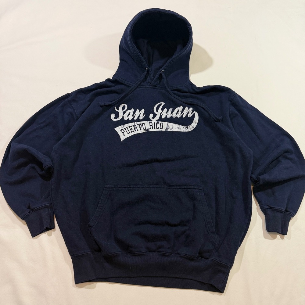 Coconut Creek Trading Company Hoodie Men XL Navy San Juan Puerto Rico Graphic